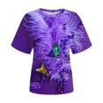 thumbnail image 3 of Fiudx Ofertas y Liquidaciones Blusas Informales de Manga Corta con Cuello Redondo y Estampado a La Moda para Mujer, 3 of 3