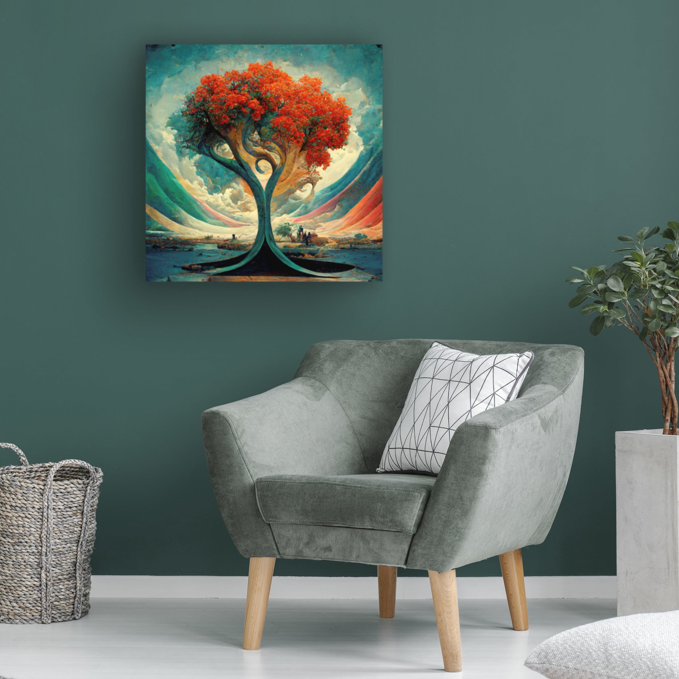 Canvas Wall Art - Ray Heere 'Tree Of Life 18' Wall Art for Living Room, Bedroom, or Office Décor by Trademark Fine Art - 24 x 24 Inches