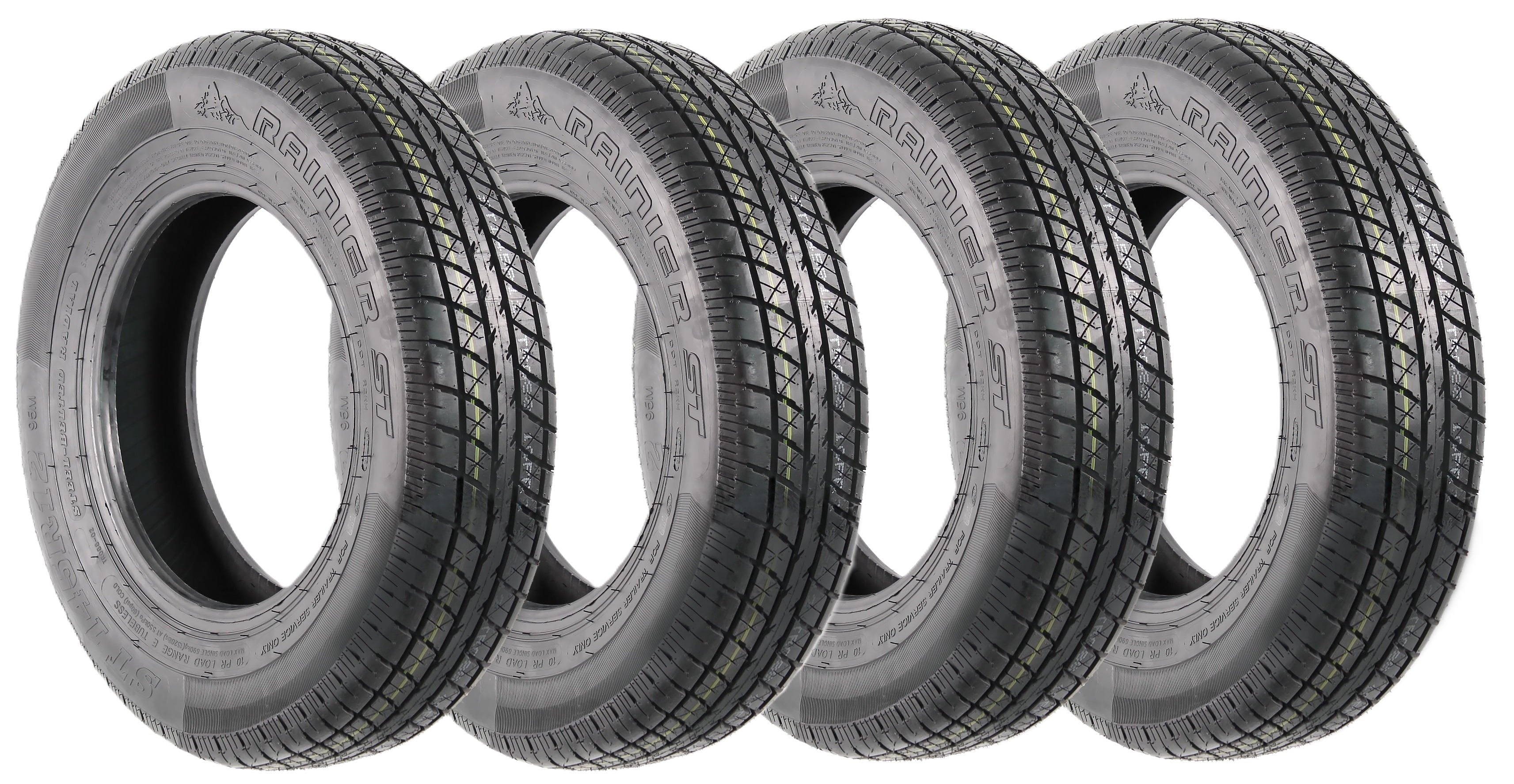 eCustomrim Radial 4-Pack Trailer Tire ST145/R12 145/R12 12 Inch LRE 6 Year Warranty