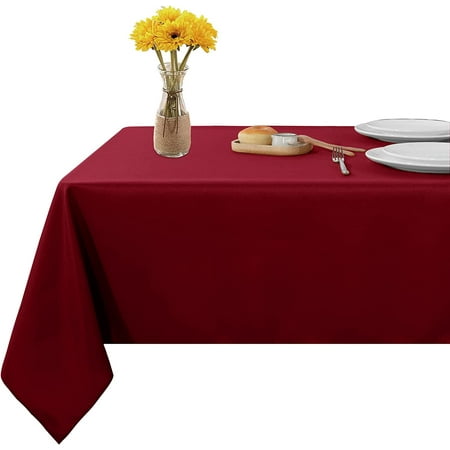 

Cotton Table Cloths – Rectangle Cloth for Kitchens Weddings Dinning Decorations & Table Top Covers 6 To 8 Seaters 100% Natural and Wrinkle Free Pack of 16 - Burgundy Solid 60 x 60 Inch.