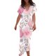 thumbnail image 1 of Vestido de playa con cuello en V y manga corta informal estampado a la moda de verano para mujer Fridja  bnh3968, 1 of 4