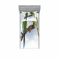 thumbnail image 2 of Parrot Bedding Set with Sheet & Covers, 2 Parrot Macaw on a Branch Talking Birds Clever Creatures of the Nature, Printed Bedroom Decor 2 Shams, 4 Sizes, Green White Brown, by Ambesonne, 2 of 3