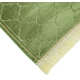 thumbnail image 3 of Muslim Prayer Rug Gold Rimmed Soft Thick Flannel Prayer Carpet Mat 25.5x45 Inch One of Three Random Patterns, Pea Green, 3 of 7