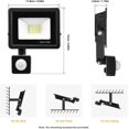 thumbnail image 5 of Luz de seguridad de 20 W con sensor de movimiento PIR, luz de inundación LED inteligente, 1600 lúmenes, 6500 K, luces blancas frías para exteriores, IP66 impermeable, foco LED para exteriores para jardín, garaje,Terraza [Clase energética F] brillar Electrónica, 5 of 5
