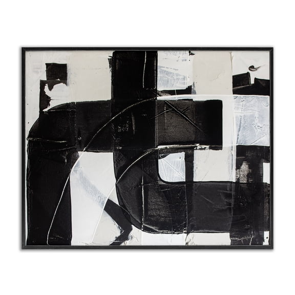Stupell Industries Industrial Geometric Black White Abstract Industrial Shapes Black Framed Giclee Art, 14 x 11, by Kent Youngstrom