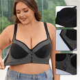 thumbnail image 5 of Fulorrnie Bras for Women Plus Size Wirefree Comfort Supportive Front Closure Longline Adjustable Strap Bralette Bra, Black .Z, 52, 5 of 9