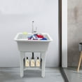 Gray Freestanding Utility Sink Laundry Tub Sink Wash Station Laundry ...