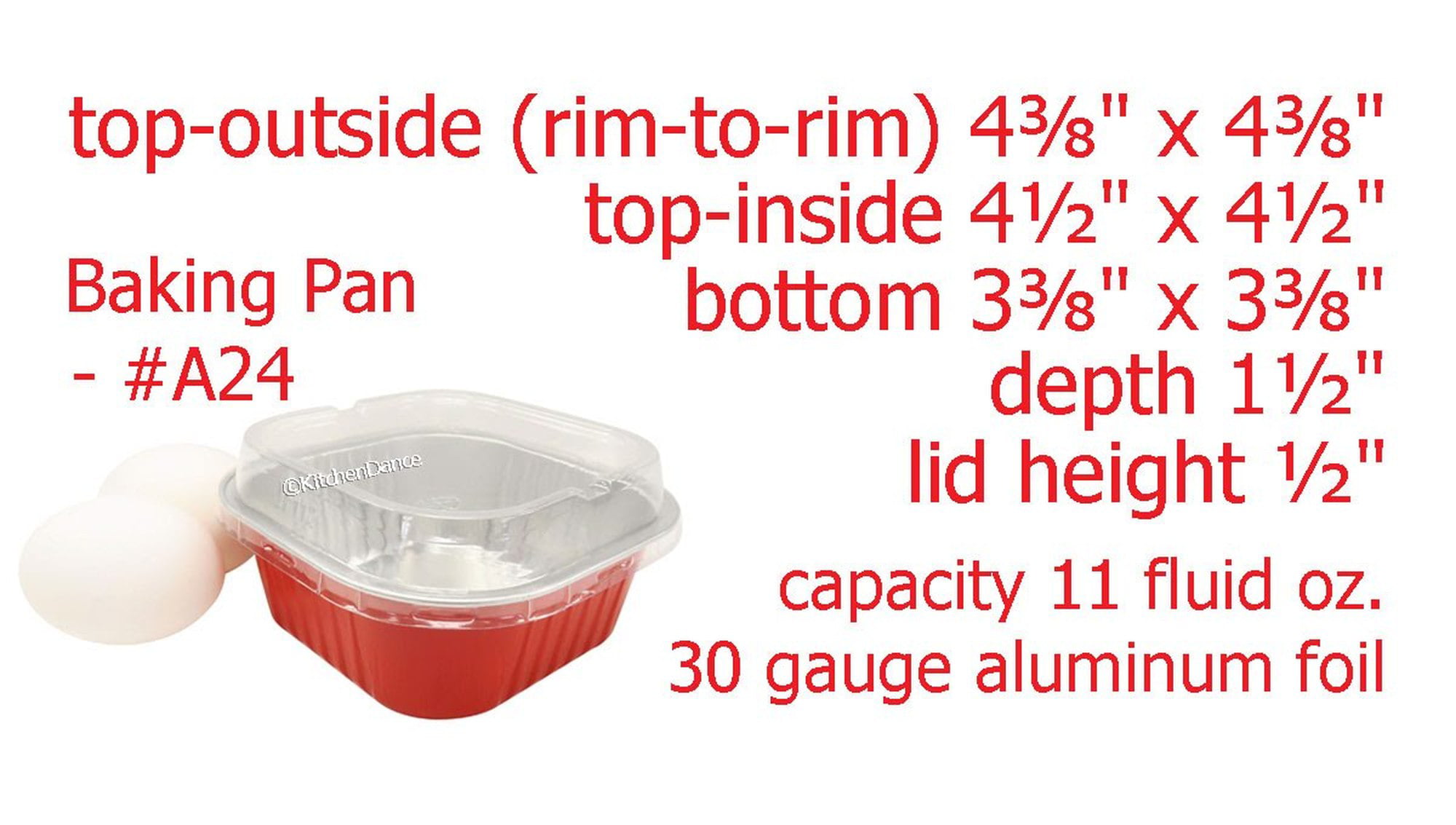 11 oz.Colored Aluminum 4" Square Dessert Pans w/ Lid Options #A24 