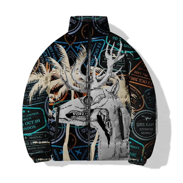Abrigos deportivos de ocio para hombre Abrigo de invierno para hombre Chaquetas acolchadas cómodas y cálidas para hombre Estampado de monstruo personalizado Nuevas parkas para hombre