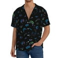 thumbnail image 7 of Lsque Gamepads print Men's Cuban Collar Short Sleeve Shirt Summer Beachwear Casual Button Down Fashionable Vacation Leisure Shirt-Large, 7 of 7