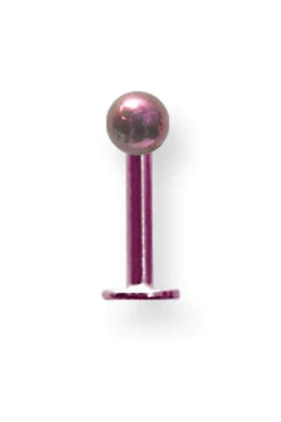 Plated SGSS Labret w Ball End 14G (1.6mm) 5/16 (8mm) Long w 4mm Ball al BDLZ14-30-4-PKT