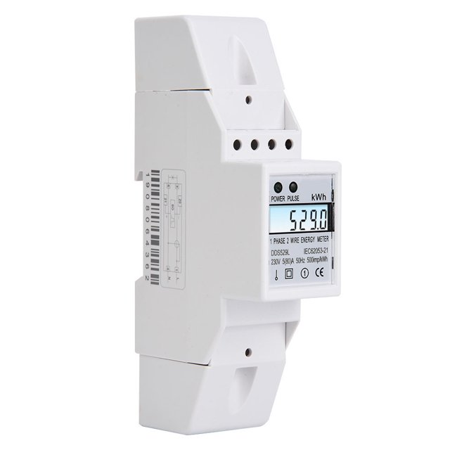Energy Meter Multifunction Digital Meter DDS529L Household Energy Meter LCD 230V Single Phase 2P DIN Rail Power Meter