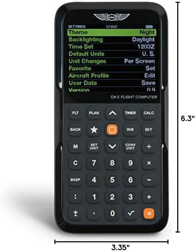 ASA CX-3 Flight Computer – Advanced Electronic E6B Aviation Calculator for Flight Planning & FAA Exams