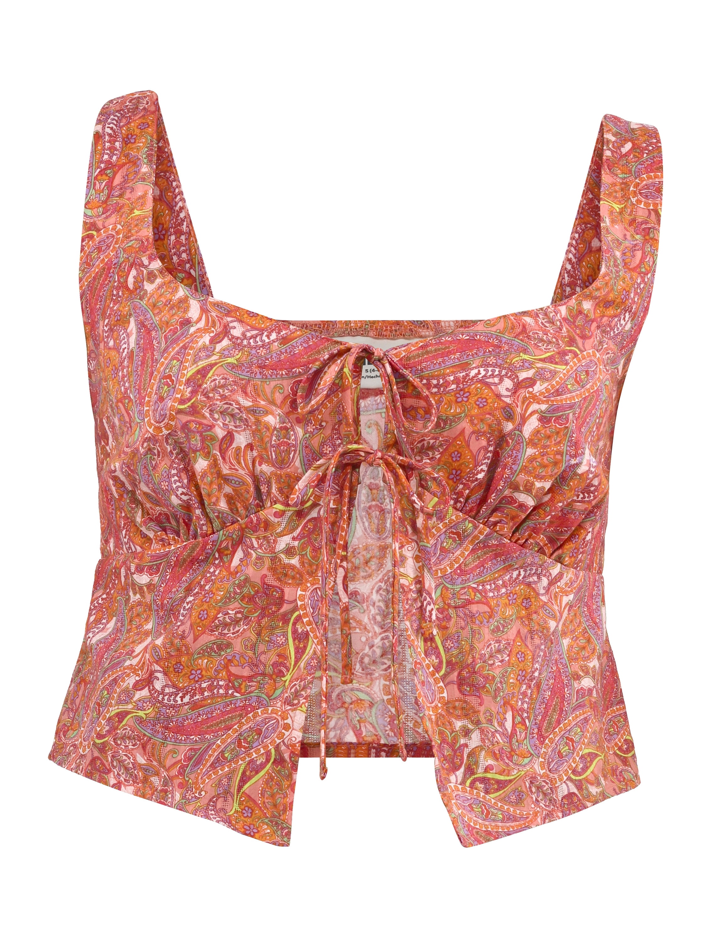 No Boundaries Tie-Front Woven Cotton Top, Women's