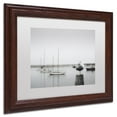 thumbnail image 3 of Trademark Fine Art "Four Boats and Seagull" Canvas Art by Moises Levy White Matte, Wood Frame, 3 of 5