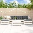 thumbnail image 1 of vidaXL 7 Piece Garden Lounge Set with Cushions White Solid Wood, 1 of 5
