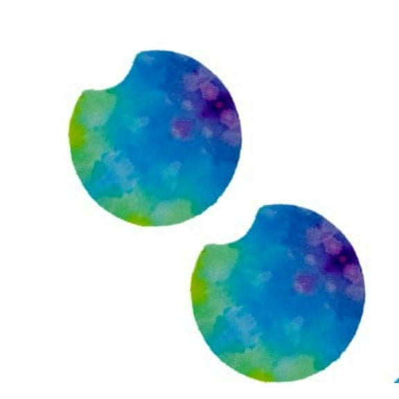 Women's Tie-Dye Print 2 Pack, 2.5" Absorbent Neoprene Coasters for Car Cup Holders