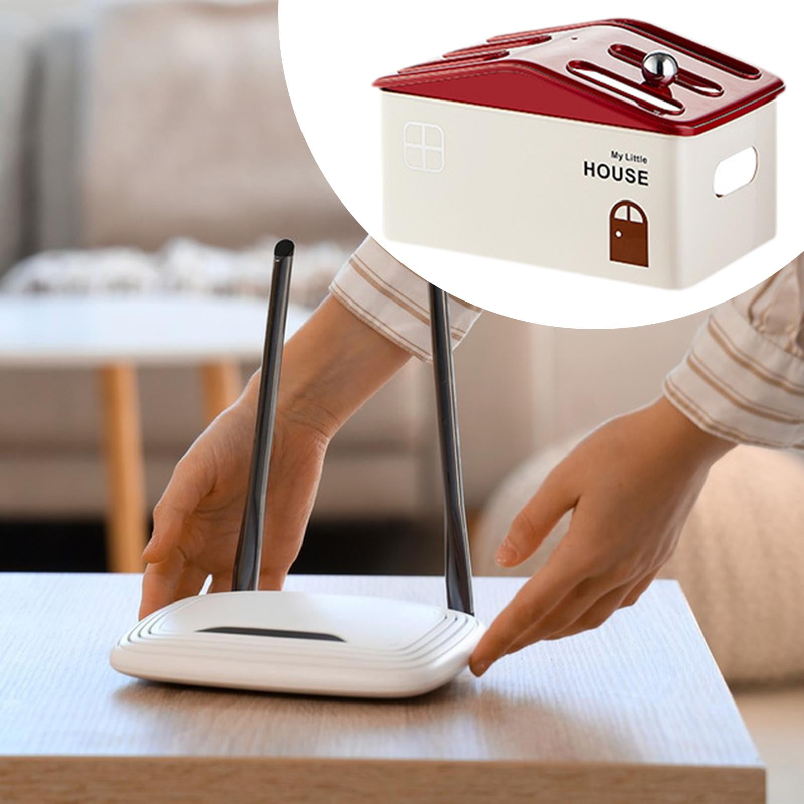 Fiocias Durable Router Storage Box Cord Organizer Cable Management Rack Modern Dustproof Single Layer