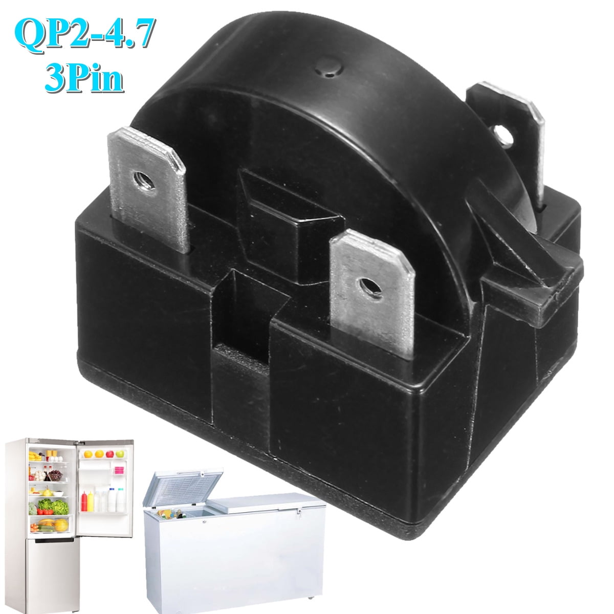 Start Relay Refrigerator QP2-4.7 PTC For 4.7 Ohm 1 Pin Vissani Danby Compressor