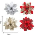 thumbnail image 5 of kiskick Bright Color Artificial Christmas Flower Set - Increase Atmosphere Decorative, Christmas Decoration 3 Dimension Contrast Color Glitter Simulation Flower for Christmas (2 Pcs/Set), 5 of 7