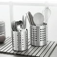 thumbnail image 5 of Travelwant 2Packs Kitchen Utensils Chopsticks Holder Drying Rack Basket Compartments Quality Stainless Steel Large, 5 of 7