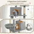 thumbnail image 6 of Gymax 80'' Tall Cat Tree w/2 Condos Sisal Scratching Posts Plush Perch Hammock Basket Light Gray, 6 of 10