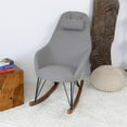 thumbnail image 2 of Pemberly Row Mid-Century Modern Tight Back Fabric Rocking Chair in Gray, 2 of 6
