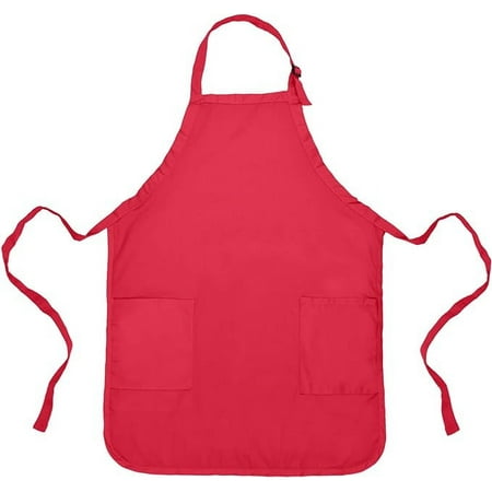 

DALIX Apron Commercial Restaurant Home Bib Spun Poly Cotton Kitchen Aprons (2 Pockets)