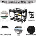 thumbnail image 6 of Queen Over Twin XL Bunk Bed with Convertible Sofa, Desk, LED Light & USB Charging – Space-Saving Design, 6 of 9