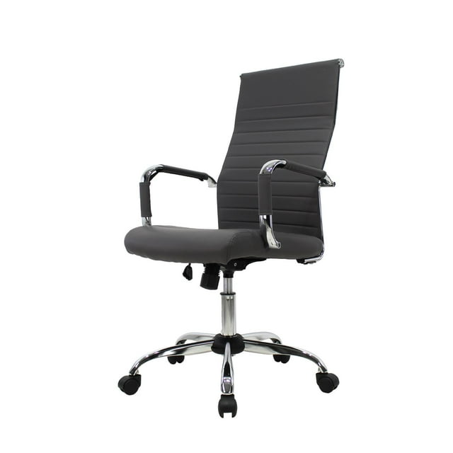 Silla de Oficina Ejecutiva Ajustable A05 Premium Cromada Gris Mundo In Oficinas