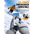 thumbnail image 4 of OZERO Winter Ski Gloves, Unisex Waterproof Thermal Gloves, Touchscreen Anti-Slip Snow Gloves with Wrist Leash & Double Cuff for Skiing Snowboarding Outdoor Sports Gray, 4 of 9