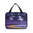 thumbnail image 2 of Travel Hanging Toiletry Bag with 4 Zipped Compartments Waterproof Makeup Accessories Spacious Cosmetic Bag Seagulls and The Beach Medium, 2 of 9
