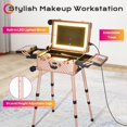 thumbnail image 2 of Byootique Rolling Makeup Case Mirror LED Lighted 20inch Adjustable Brightness Extendable Tray For Makeup Artist Travel Studio, 2 of 10