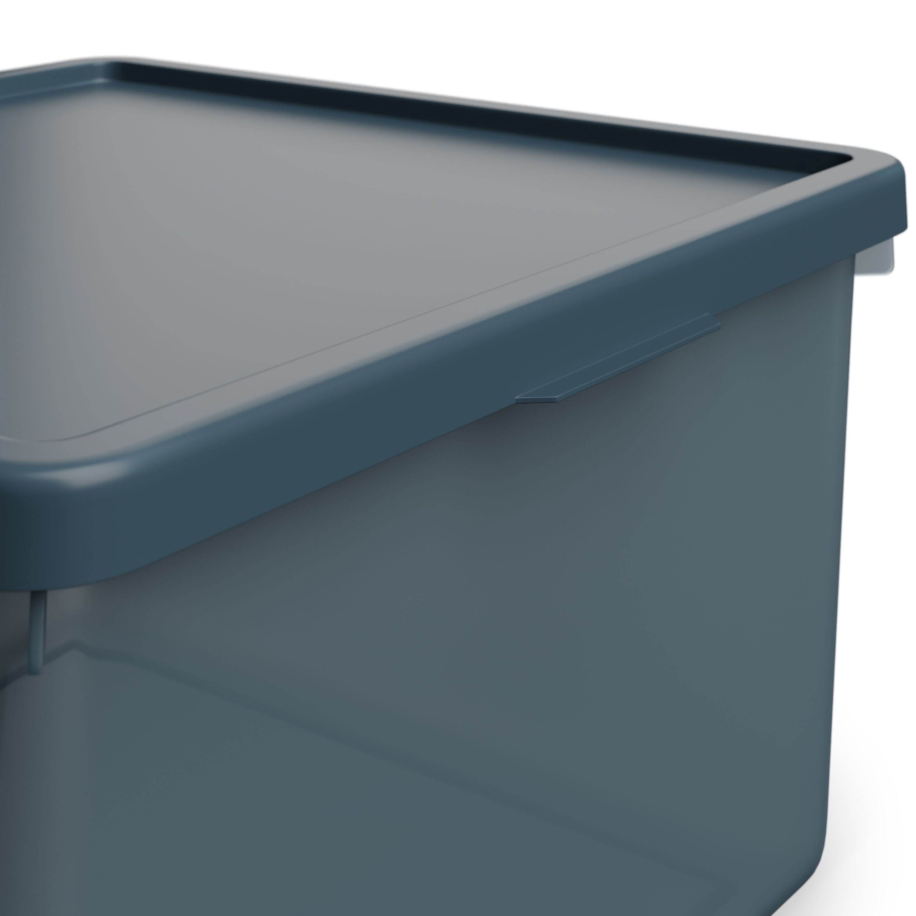 Mainstays Kids Blue Medium Plastic Storage Bin with Lid, 4 Pack