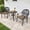Brown Cushion, variant on Hzzkey 3-Piece Black Outdoor Aluminum Round Dining Set,2 Chairs, Brown Cushion , Umbrella Hole, Weather-Resistant