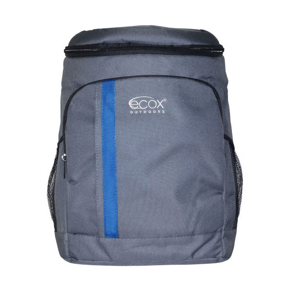 ecox Outdoors cooler backpack insulated 20L about 30 can capacity with Bottle Opener padded straps lightweight and easy to carry daytripper Grey BPC20LG