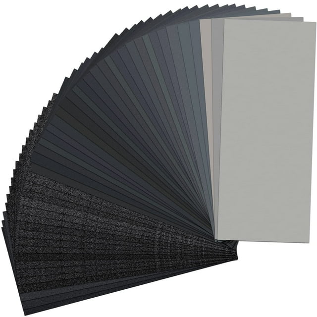 Papel de lija YXYL, 48 unidades, 120 a 5000, grano surtido, 23 x 9 cm