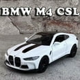 thumbnail image 2 of 1:36  BMW M4 CSL M3 1987 Miniature Cars Alloy Diecast Doors Opened Pull Back Rubber Tires Ornament Toys for Kids Gifts, 2 of 10