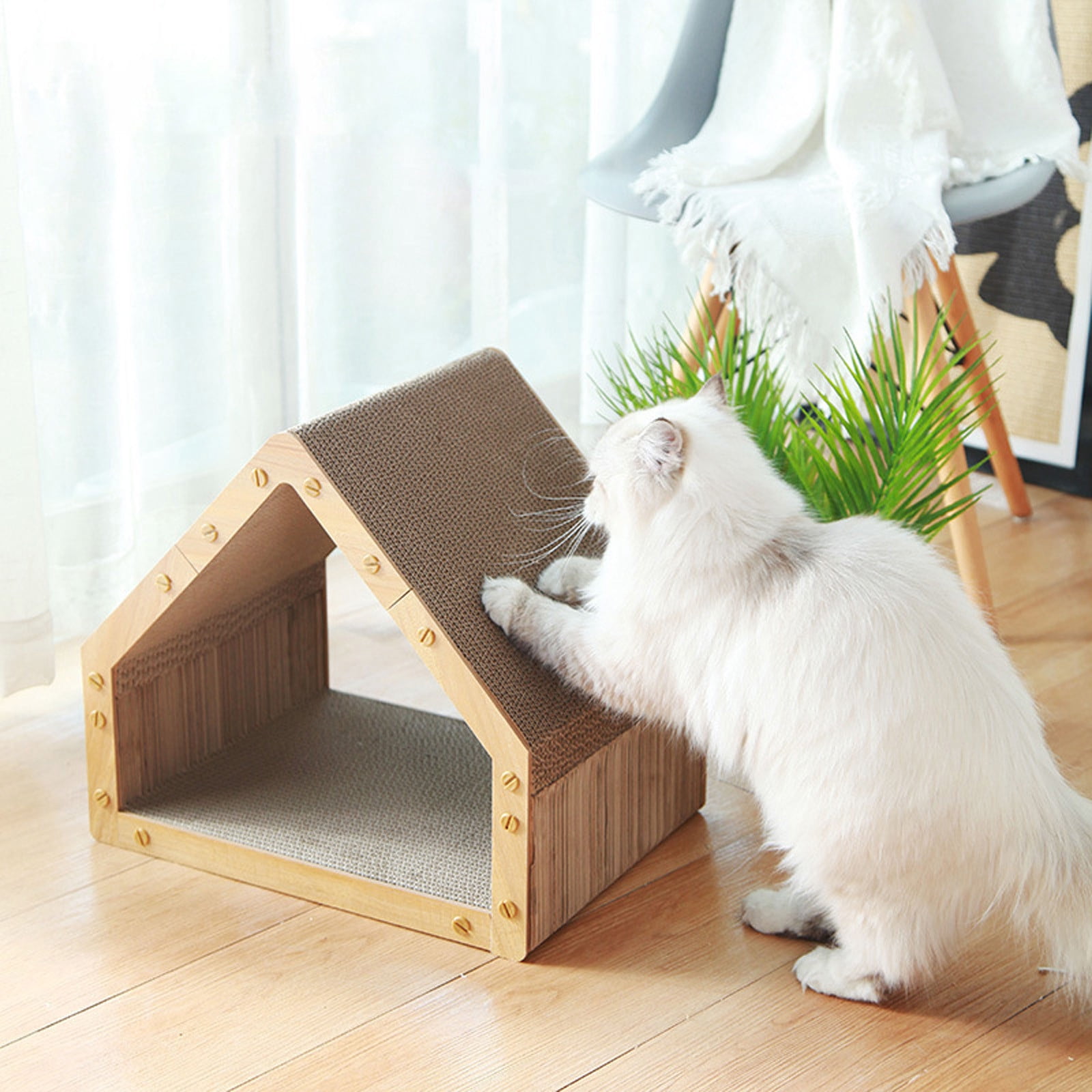Pet Supplies Cat Scratcher Lounger Durable Reversible Scratch Pad Large Cardboard Scratcher for Indoor Cats Long Lasting Scratch Board Pad Comfortable Cat Lounging Solution
