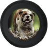 This Vehicle is Bulldog Approved Dog Spare Tire Cover fits Jeep RV & More 28 Inch