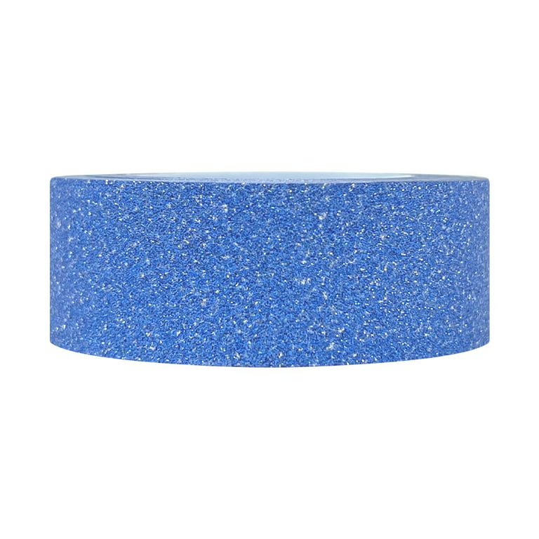 Wrapables Decorative Glitter Washi Masking Tape Bright Blue