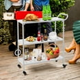 thumbnail image 6 of LOKKHAN 3-Tier Rolling Bar Cart with Handle, Indoor-Outdoor Patio Mobile Serving Cart Beverage Cart, Coffee Station Drink Trolley for Home Kitchen, Living Room, Storage Islands & Carts, Modern White, 6 of 9