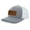 Heather Grey/White, variant on Heritage Pride Christian American Flag Cross Laser Engraved Leather Patch Mesh Back Trucker Hat, Black/Black