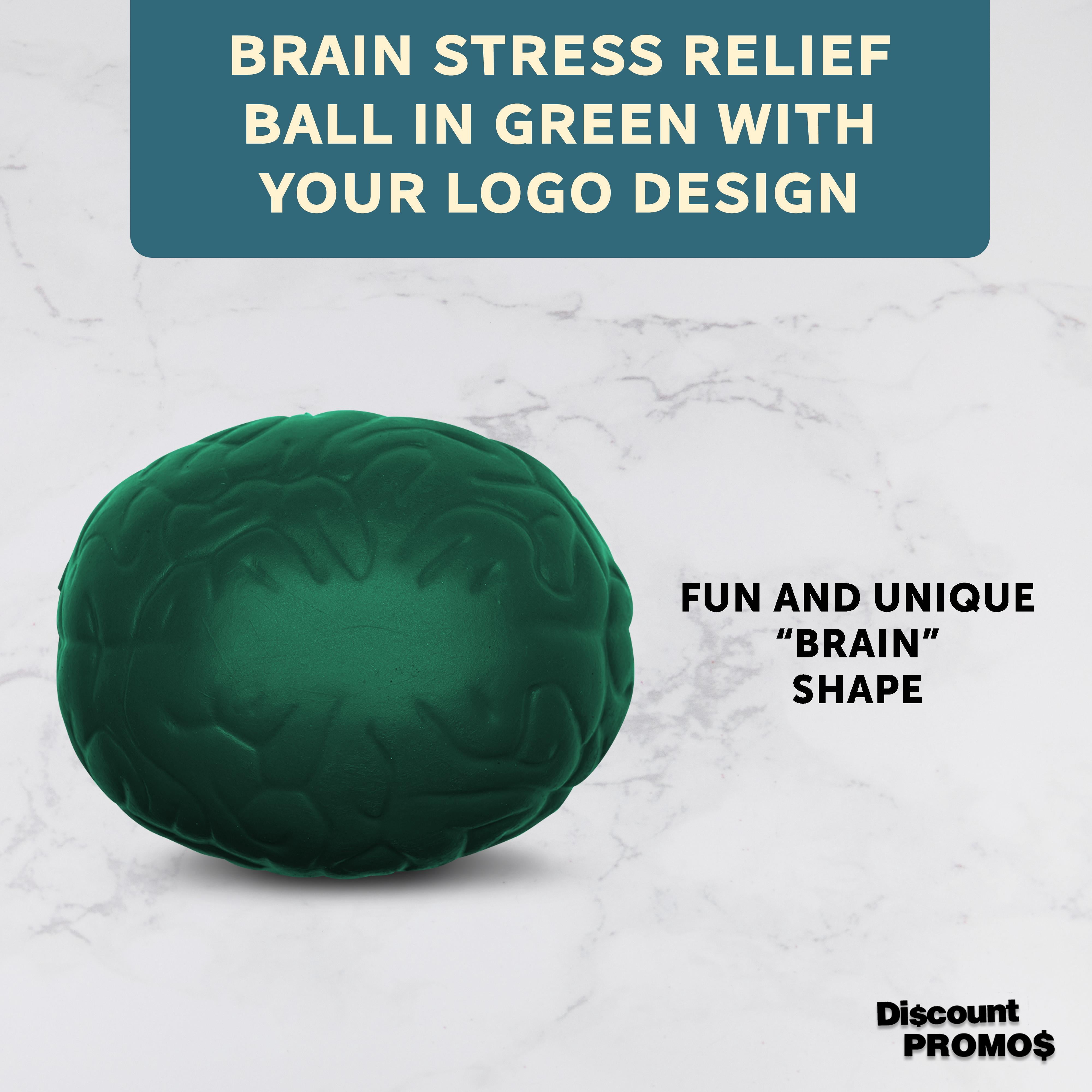 Brain Stress Balls Set of 10, Bulk Pack - Anxiety Stress Relief, Perfect for Your Desk, Office or Home - Green