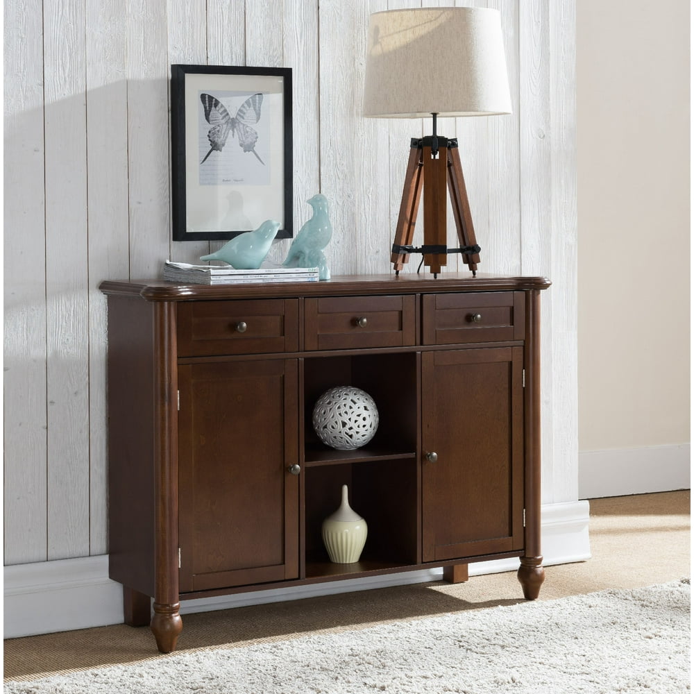 Levi Walnut Wood Transitional Sideboard Buffet Console Display Table