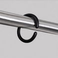 thumbnail image 6 of Mainstays 13-Piece Shower Set: Waterproof Oasis Striped PEVA Shower Curtain and 12 Hooks, Black, 6 of 10