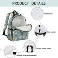 thumbnail image 4 of Multicolor Cat Head Teal Pattern Cute School Backpack Bag for School with Padded Back and Adjustable Shoulder Straps 15.25"x11.5"x5.25", 4 of 5