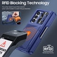 thumbnail image 3 of Vizvera para Samsung Galaxy Z Fold 6 Funda de Teléfono, con Soporte para Tarjetas RFID, Soporte para S Pen, Cubierta de Cámara, Funda Protectora de Silicona a Prueba de Golpes - Azul, 3 of 7