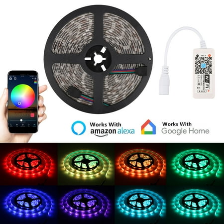 TSV LED Strip Lights, Waterproof WiFi LED Light Strip Kit with 300 LEDs SMD5050 RGB TV Light 16 Million Color, Sync to Music,Smart phone APP Control, Compatible with Android/iOS (The Best Music App For Android Phones)