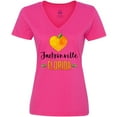thumbnail image 3 of Inktastic Jacksonville Florida Orange in Heart Women's V-Neck T-Shirt, 3 of 5